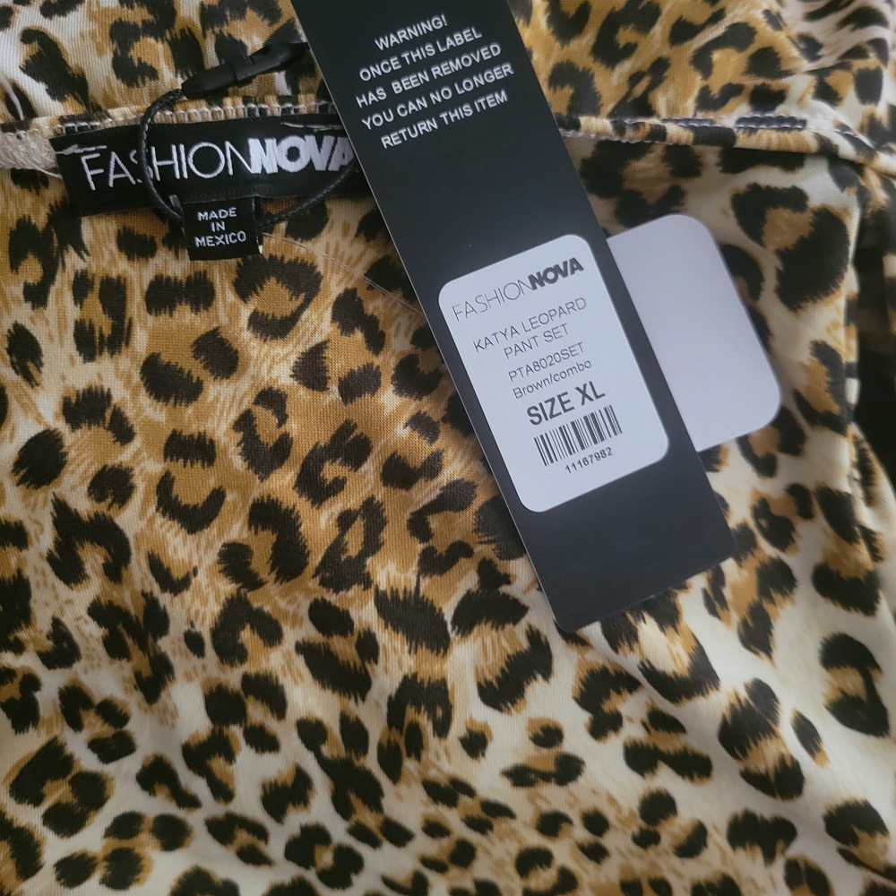 Fashion Nova Leopard Print Pant Set